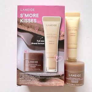 Laneige S'More Kisses Set: Vanilla Lip Glowy Balm + Chocolate Lip Sleeping Mask